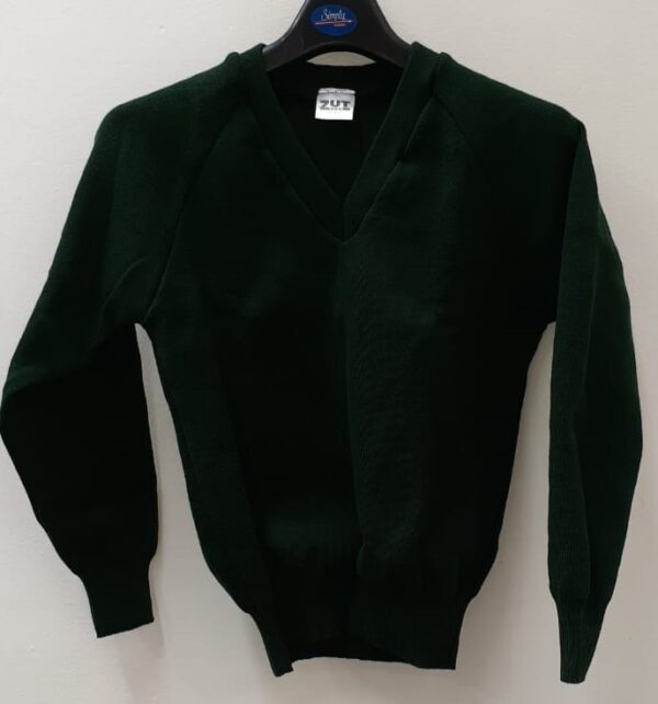 Jersey Full Sleeved v neck Bottle Green