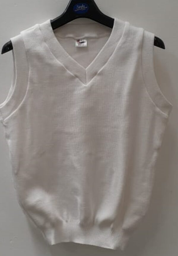 Jersey Sleeveless v neck White